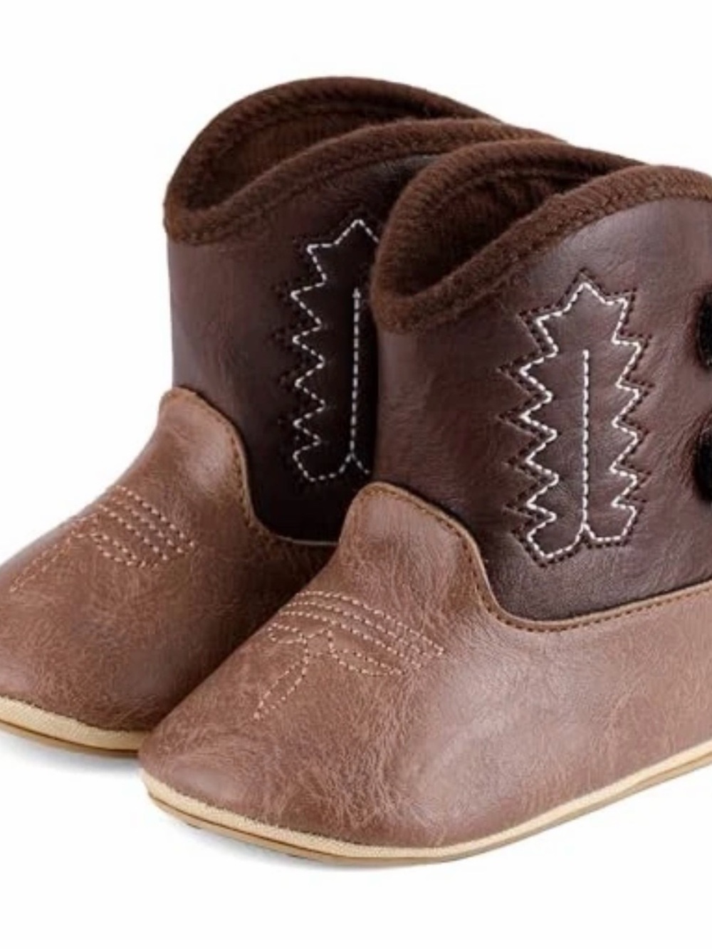 PU Leather Soft Sole Cowboy Boots 3-6M Infant Boys Girls Unisex Western Rodeo